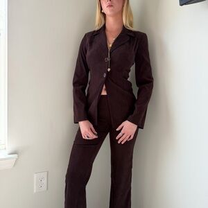 Breakin’ Loose Y2K Brown Blazer & Pant Set | Size 3/4 (Best XS)